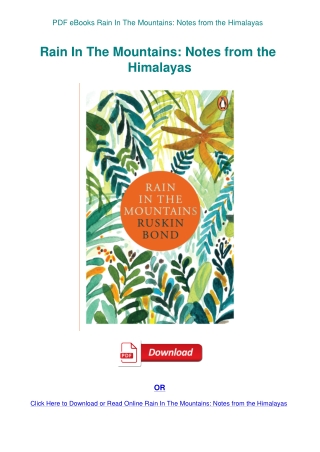 PDF eBooks Rain In The Mountains Notes from the Himalayas