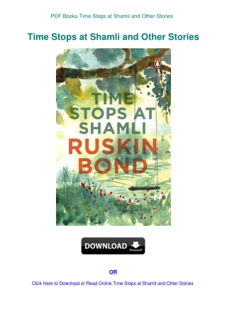 PDF Books Time Stops at Shamli and Other Stories