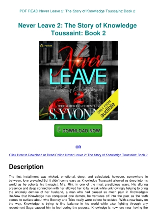 PDF READ Never Leave 2 The Story of Knowledge Toussaint Book 2