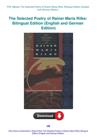 PDF eBooks The Selected Poetry of Rainer Maria Rilke Bilingual Edition (English and German Edition)