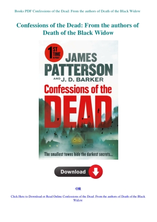 Books PDF Confessions of the Dead From the authors of Death of the Black Widow