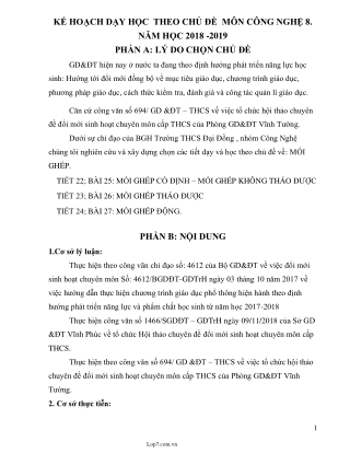 Chuyên đề Kế hoạch dạy học theo chủ đề