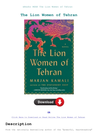 eBooks READ The Lion Women of Tehran