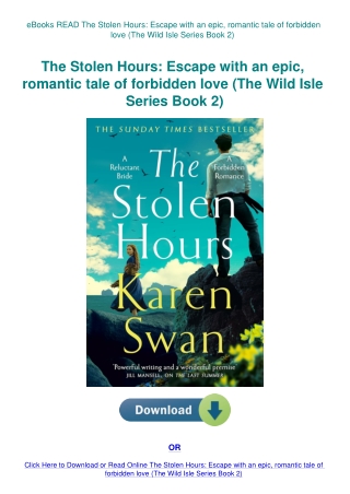 eBooks READ The Stolen Hours Escape with an epic  romantic tale of forbidden love (The Wild Isle Ser