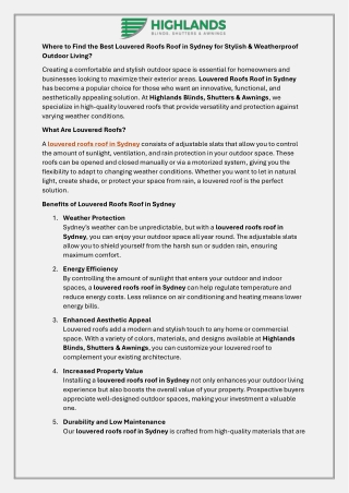 Where to Find the Best Louvered Roofs Roof in Sydney for Stylish & Weatherproof Outdoor Living