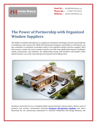 The Power of Partnership with Organized Window Suppliers