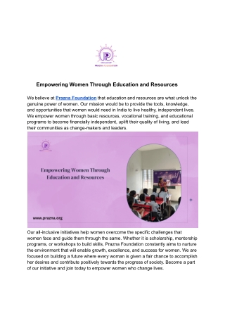 Empowering Women Through Education and Resources