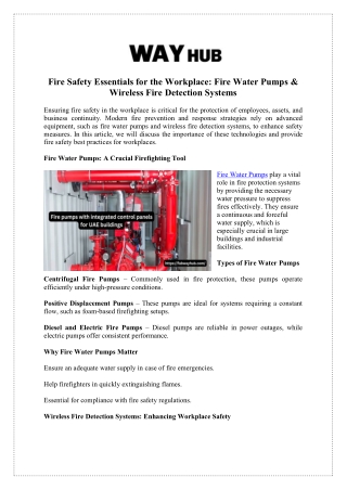 Premium Fire Pumps with Control Panels for UAE Buildings