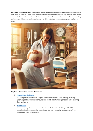 What are Home Health Care Services