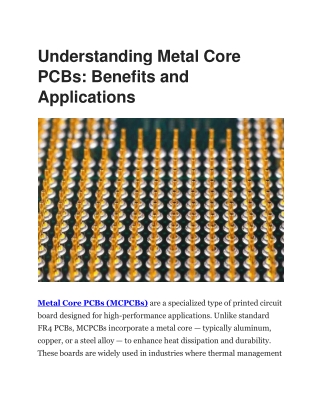 BestPCBs | High-Performance Metal Core PCBs