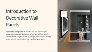 Introduction to Decorative Wall Panels