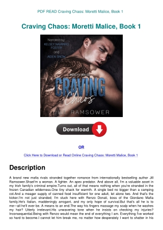 PDF READ Craving Chaos Moretti Malice  Book 1