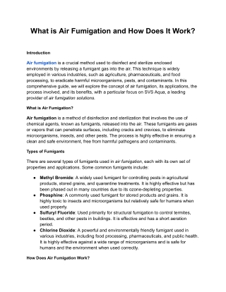 What is Air Fumigation and How Does It Work