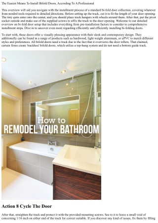 Bi-fold Door Installment: Step-by-step Guide