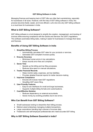 GST Billing Software in India