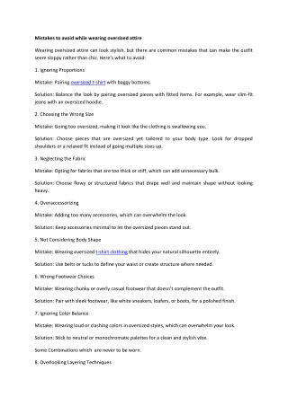 Mistakes to avoid while wearing oversized attire