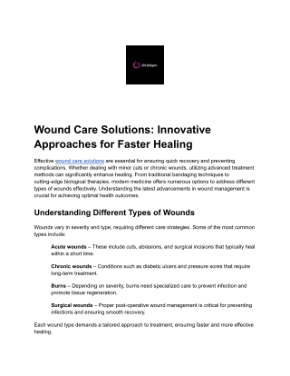 Advancing Healthcare: Potential of Advanced Amniotic Tissue by Life Biologics