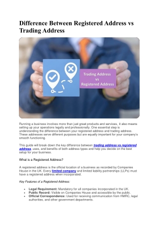 Difference Between Registered Address vs Trading Address in the UK