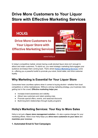 Drive More Customers to Your Liquor Store with Effective Marketing Services