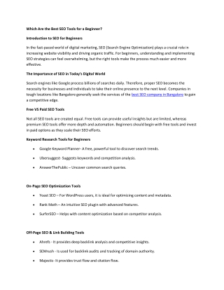whicharethebestseotoolsforabeginner