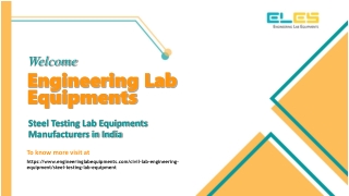 Steel Testing Lab Equipment Manufacturers in India