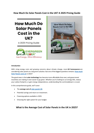 How much Solar Panels costs uk