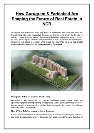 How Gurugram & Faridabad Are Shaping the Future of Real Estate in NCR