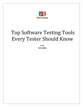 Top Software Testing Tools Every Tester Should Know