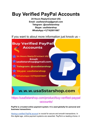 Buy Verified PayPal Accounts