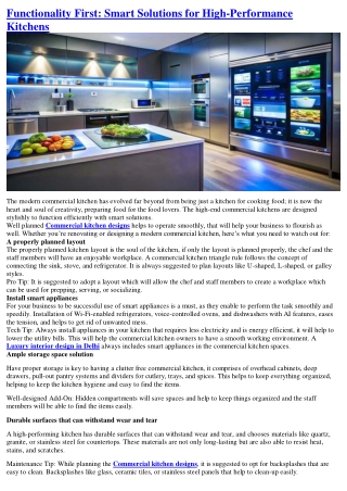 Functionality First: Smart Solutions for High-Performance Kitchens