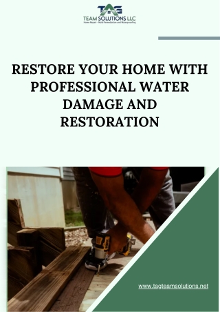Restore Your Home with Expert Water Damage Repair and Restoration