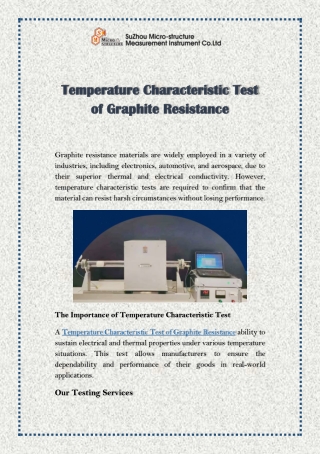 Temperature Characteristic Test of Graphite Resistance