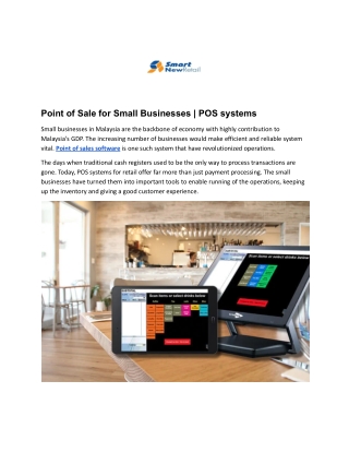 Point of Sale for Small Businesses - POS systems