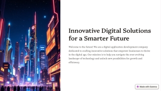 Innovative Digital Solutions for a Smarter Future