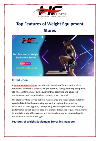 Top Features of Weight Equipment Stores