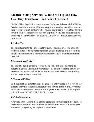 Medical Billing Service
