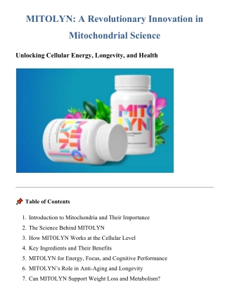 MITOLYN A Revolutionary Innovation