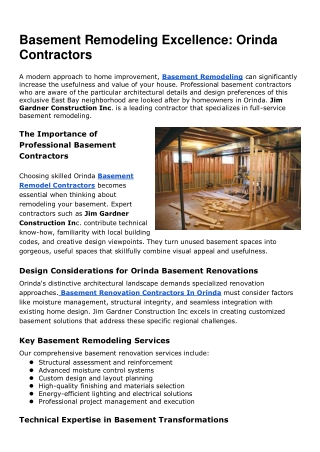 Basement Remodeling Excellence_ Orinda Contractors