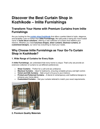 Curtain Shop in Kozhikode