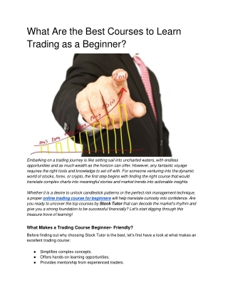 What Are the Best Courses to Learn Trading as a Beginner_