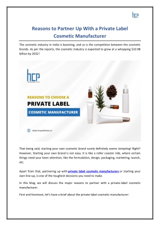 Benefits of Partnering with a Private Label Cosmetic Manufacturer