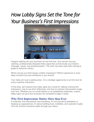 How Lobby Signs Set the Tone for Your Business’s First Impressions