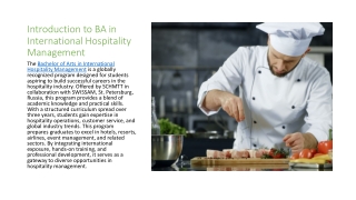 Exploring the BA in International Hospitality Management - A Gateway to Global Careers