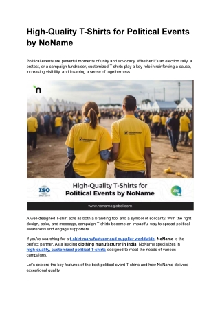 High-Quality T-Shirts for Political Events by NoName