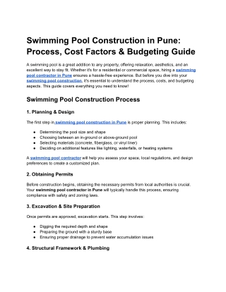 Top swimming pool construction company in india