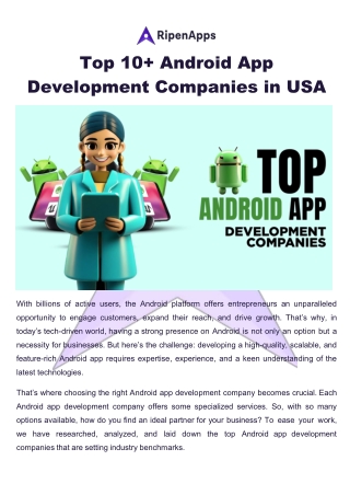 Top 10  Android App Development Companies in USA