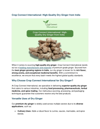 Crop Connect International Your Trusted Supplier of Premium