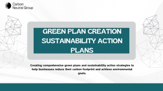 Green Plan Creation  Sustainability Action Plans
