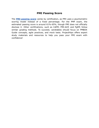 PMI Passing Score