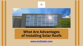 What Are Advantagesof Installing Solar Roofs